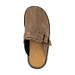 Nomad - Front Seam Suede Leather Clog | Olive Suede