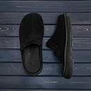Nomad - Front Seam Suede Leather Clog | Black Suede