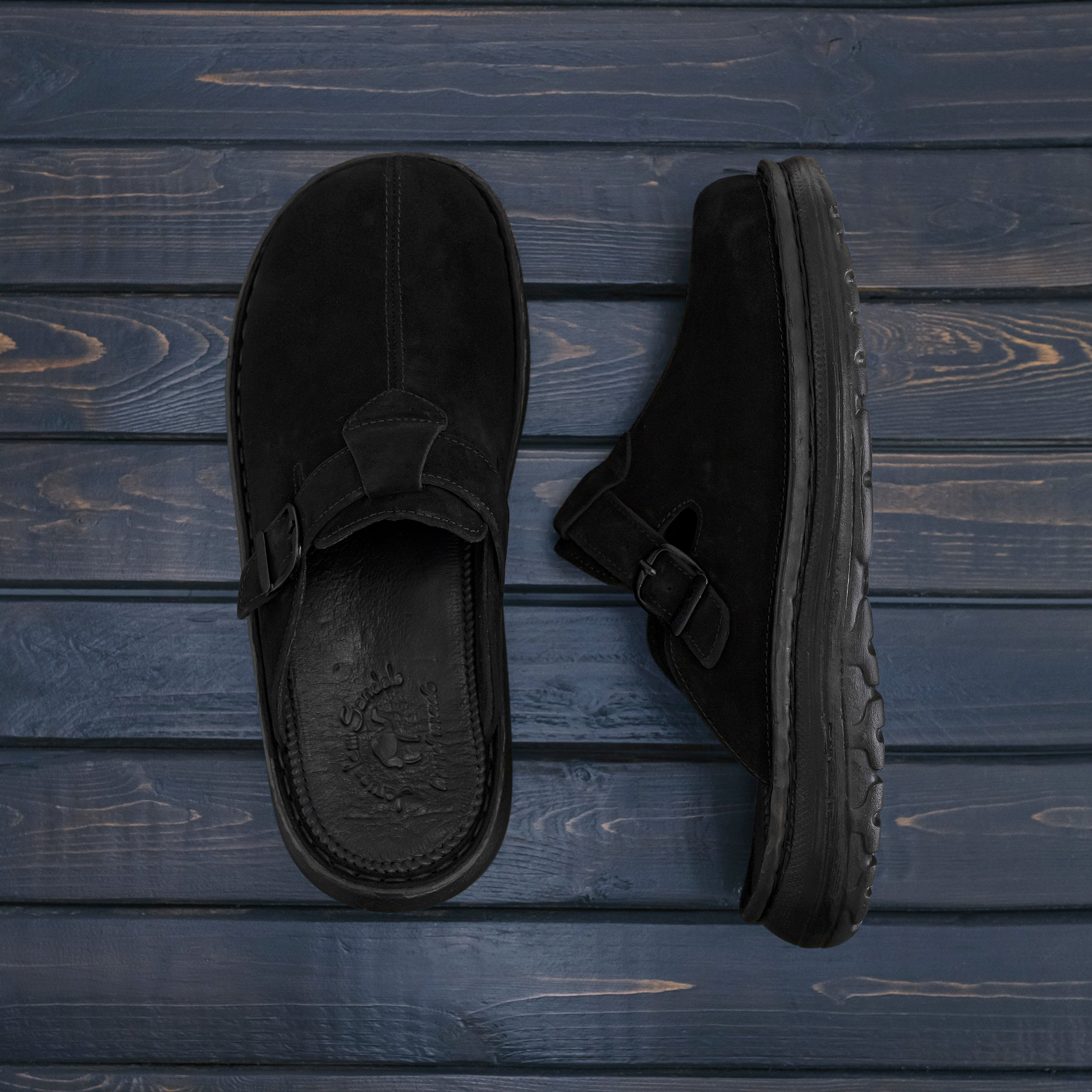 Comfort Clogs Black Suede Slip‎ On Buckle Sandals Mens US 11.5-12 EU 45 Amazon.com | Nautica Men main image 3