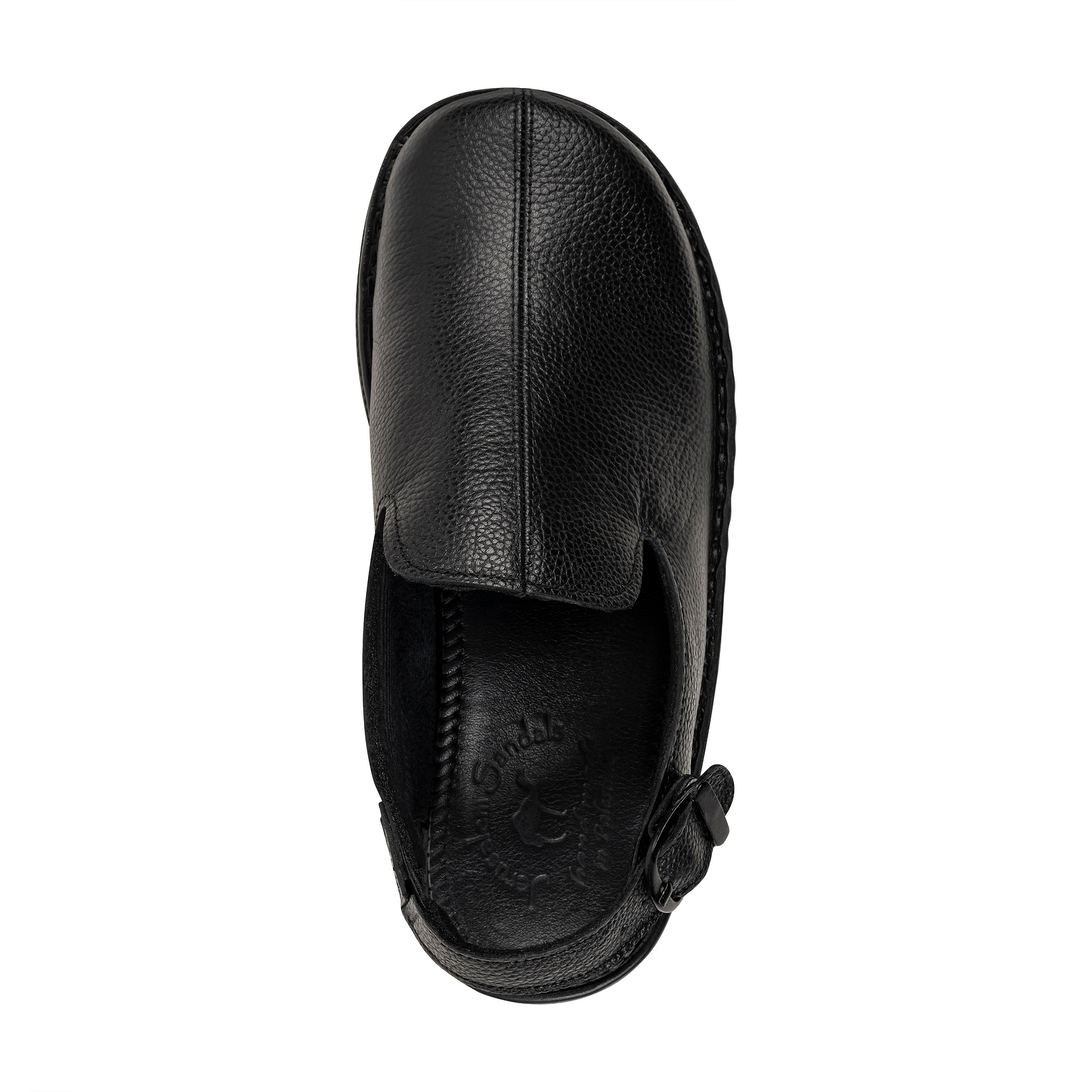 Anchor - Back-Strap Leather Clog | Black