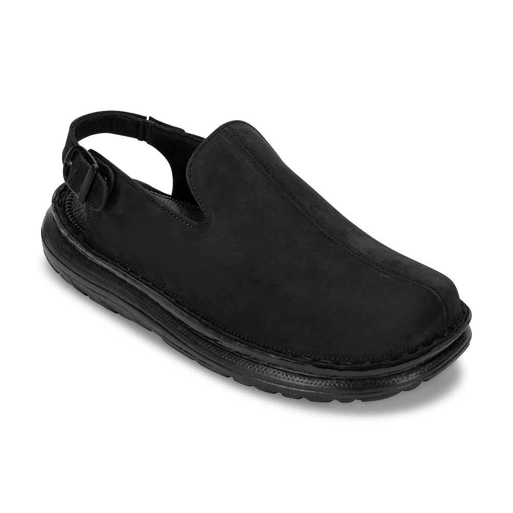 POSHAK Men\'s Black Leather Slip-On Sandal with Back Strap Men Laredo Back Strap Leather Sandals for Men – Spring Step  main image 2