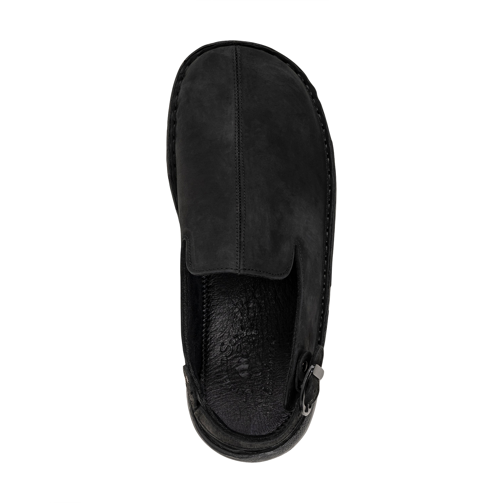 Anchor - Back-Strap Leather Clog | Black Nubuck