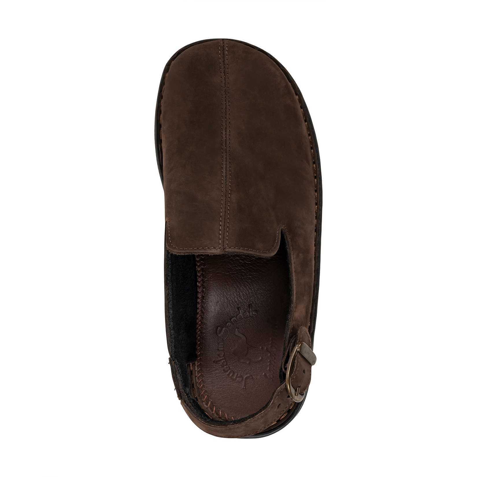 Anchor - Back-Strap Leather Clog | Brown Nubuck