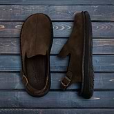 Anchor - Back-Strap Leather Clog | Brown Nubuck