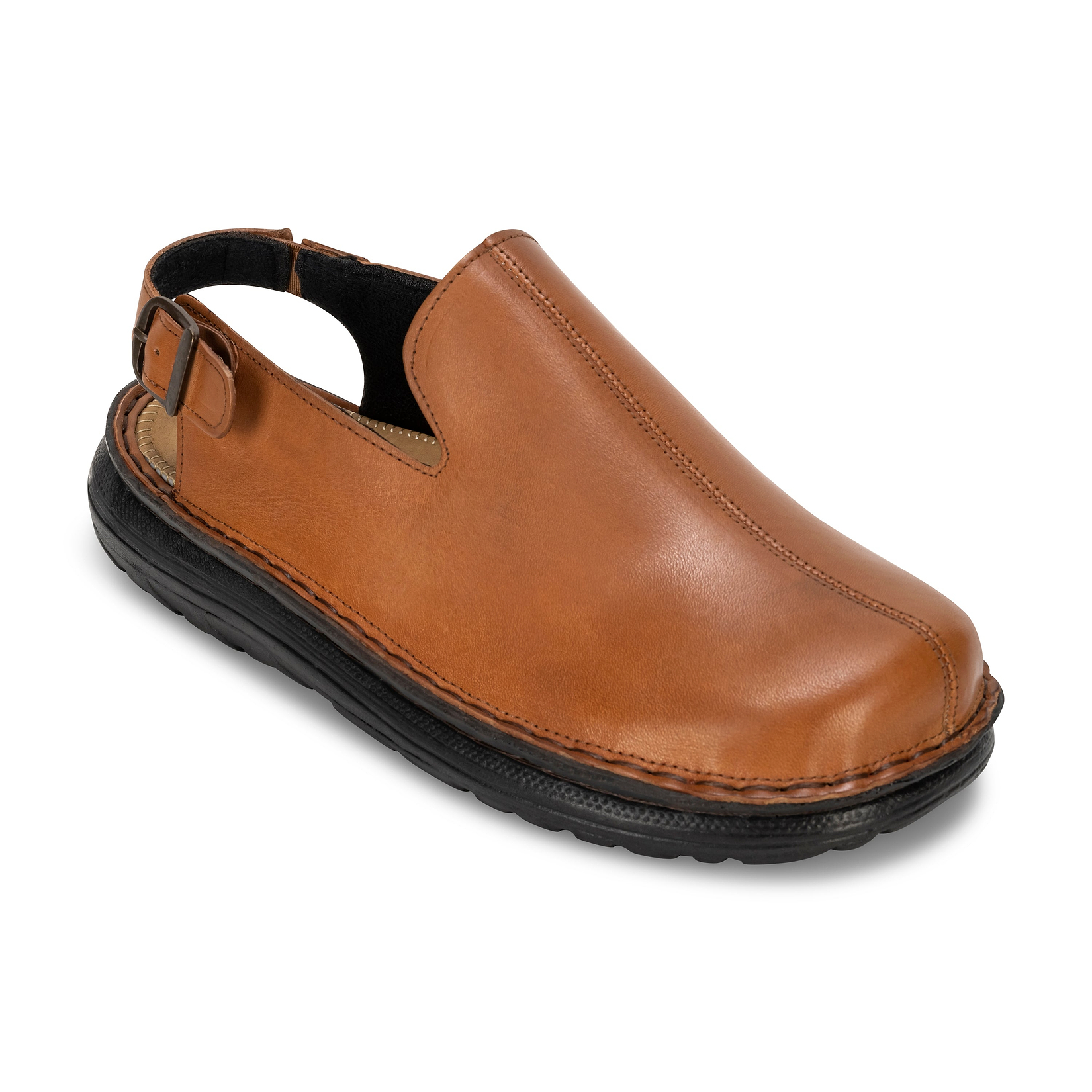 Anchor - Back-Strap Leather Clog | Honey