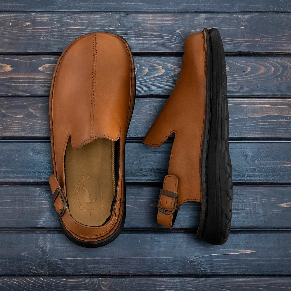 Anchor - Back-Strap Leather Clog - Honey