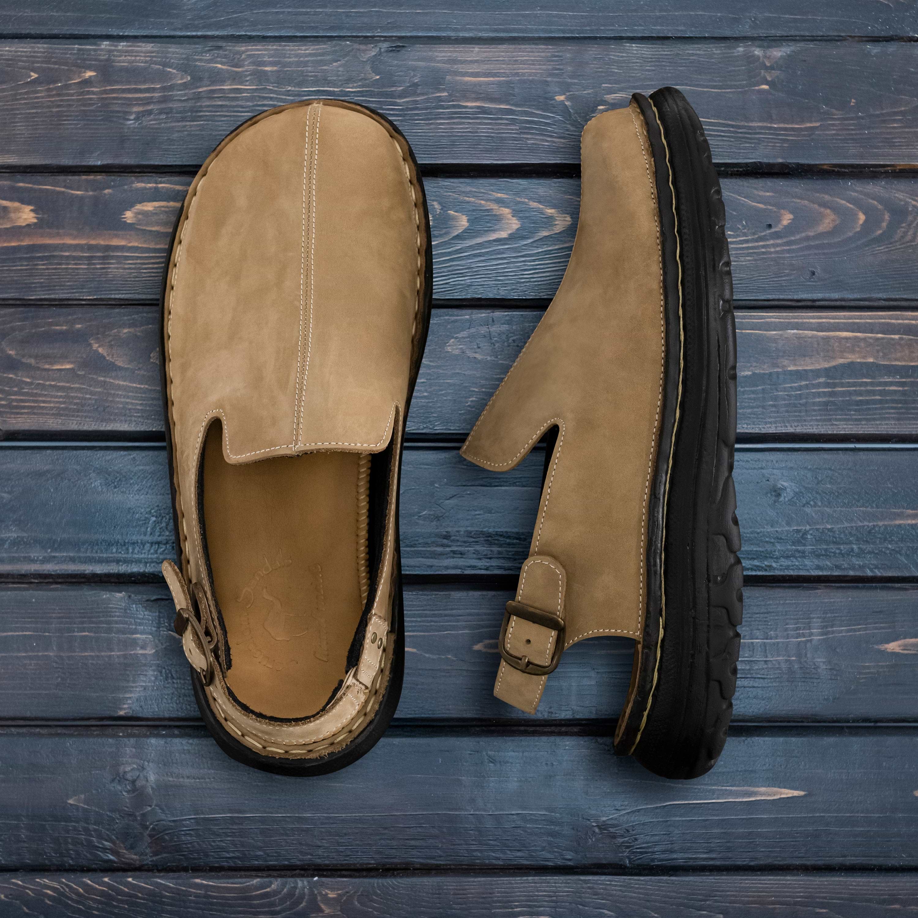 Anchor - Back-Strap Leather Clog - Olive Nubuck - Mens