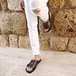 Seth - Leather Slide Sandal | Brown