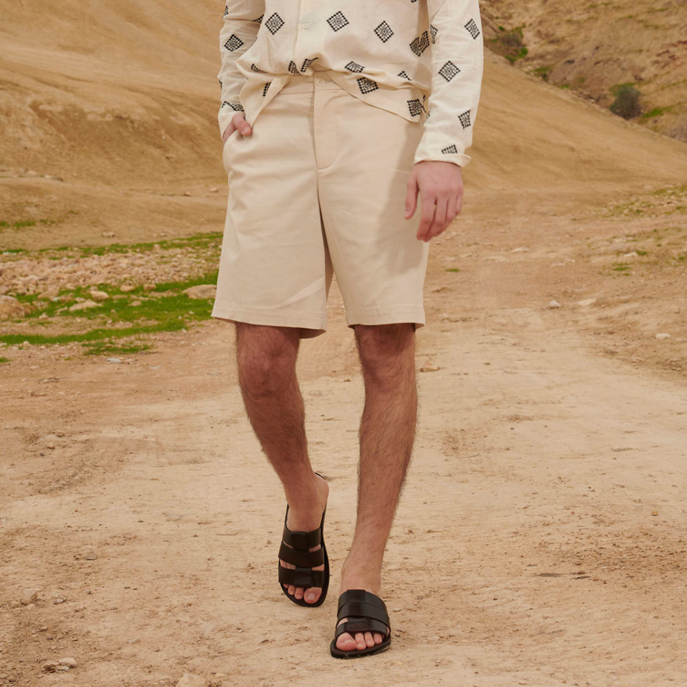 Micah - Leather Double Strap Sandal | Brown