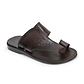Peter LE - Leather Toe Strap Sandal | Brown Ostrich