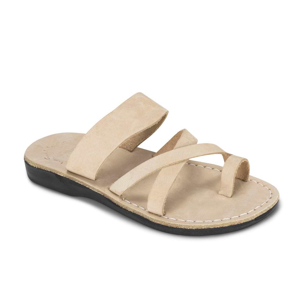 The Good Shepherd - Leather Toe Loop Sandal | White Nubuck