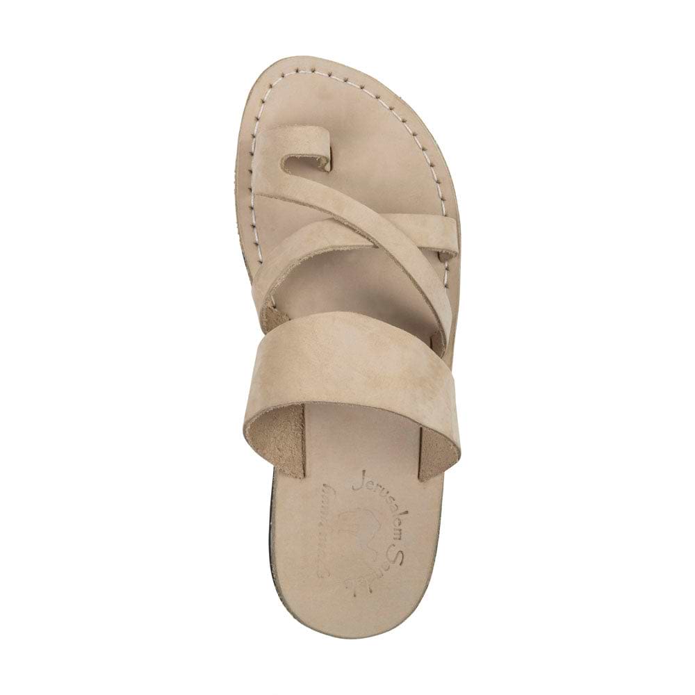 The Good Shepherd - Leather Toe Loop Sandal | White Nubuck