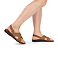Elan Buckle - Leather Thick Strap Sandal | Tan Nubuck