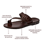 Abner - Leather Metal Buckle Sandal | Brown