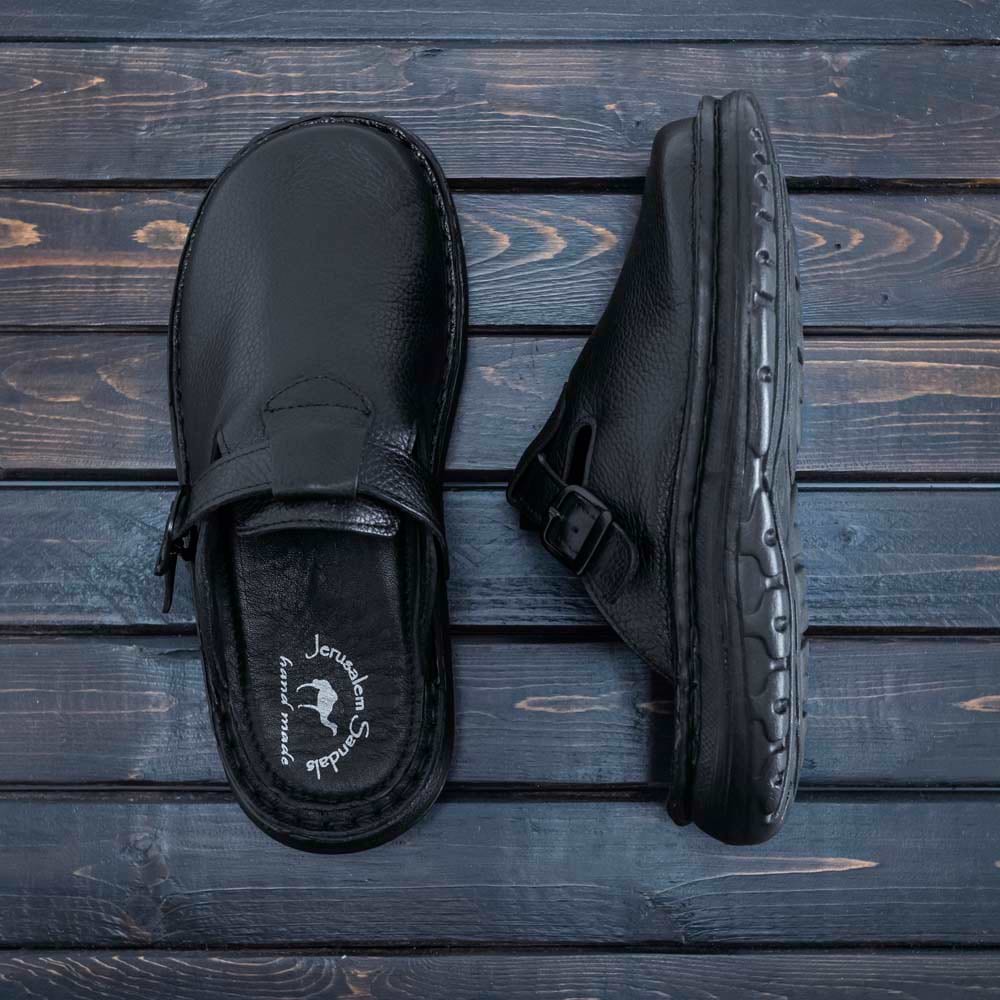 Sawyer - Leather Clog-Toe Sandal | Black