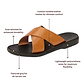 Elan - Leather Slide On Sandal | Black Tan