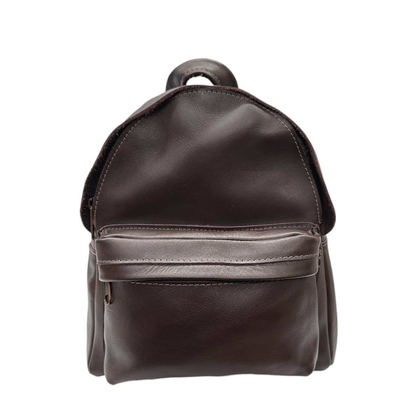 black backpack with brown leather straps Mini Leather Backpack - Mini Leather Backpack - Dark Brown, Size Regular