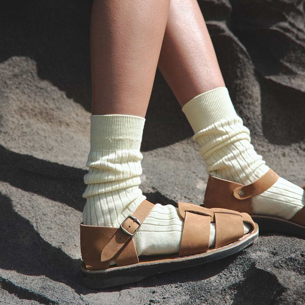 Gemma - Leather Adjustable Strap Sandal | Yellow Nubuck