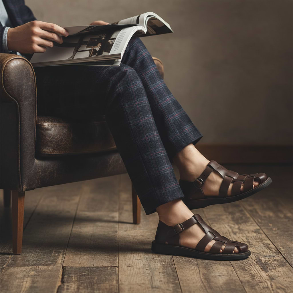 Daniel - Leather Fisherman Sport Sandal | Brown