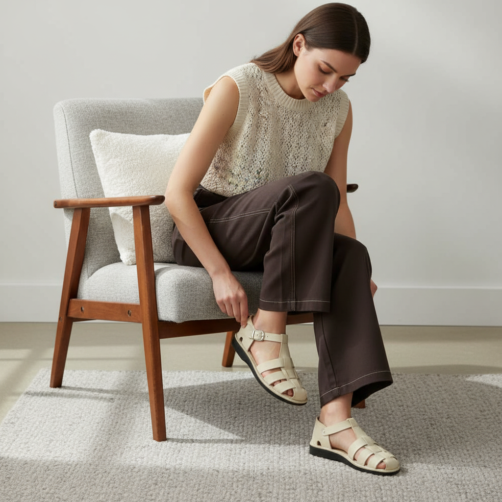 Daniel - Leather Fisherman Sport Sandal | White Nubuck