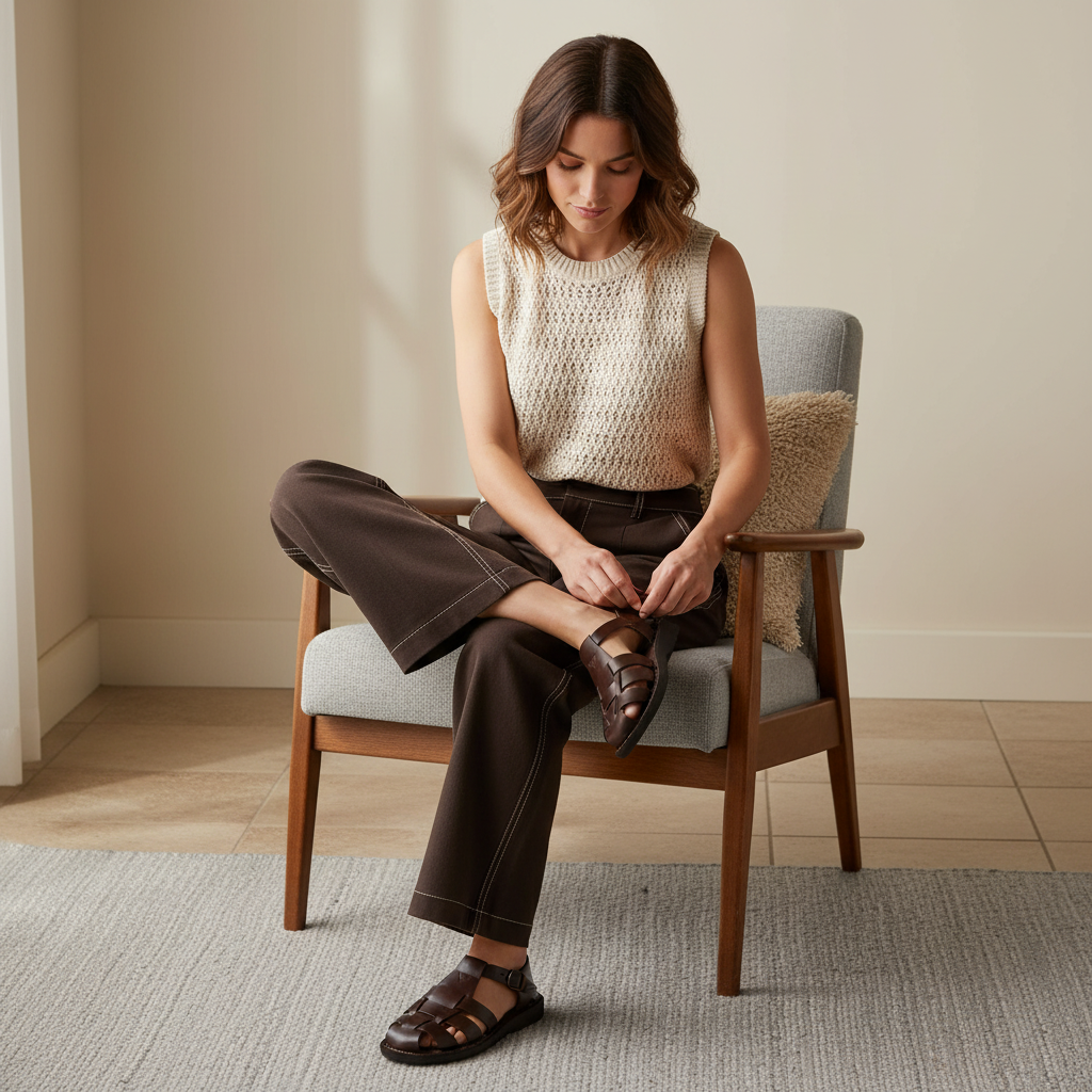 Daniel - Leather Fisherman Sport Sandal | Brown