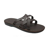 GAD | Tan Leather Criss Cross Strap Sandal display picture 3