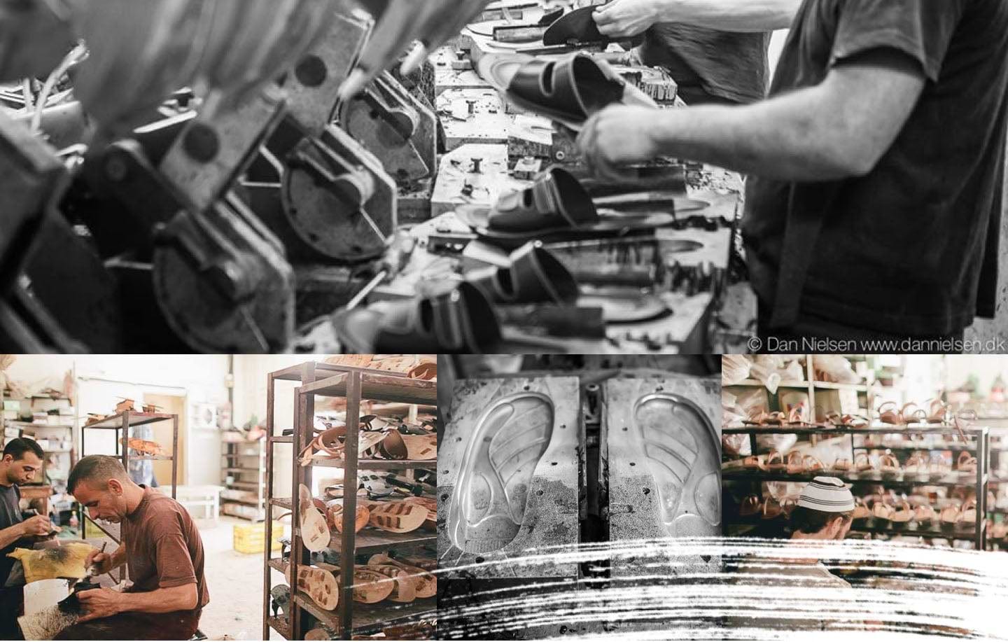 a craftsman making Jerusalem Sandals