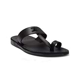 Nathan - Leather Slip On Sandal | Black