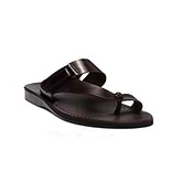 Rafael - Leather Velcro Strap Sandal | Brown