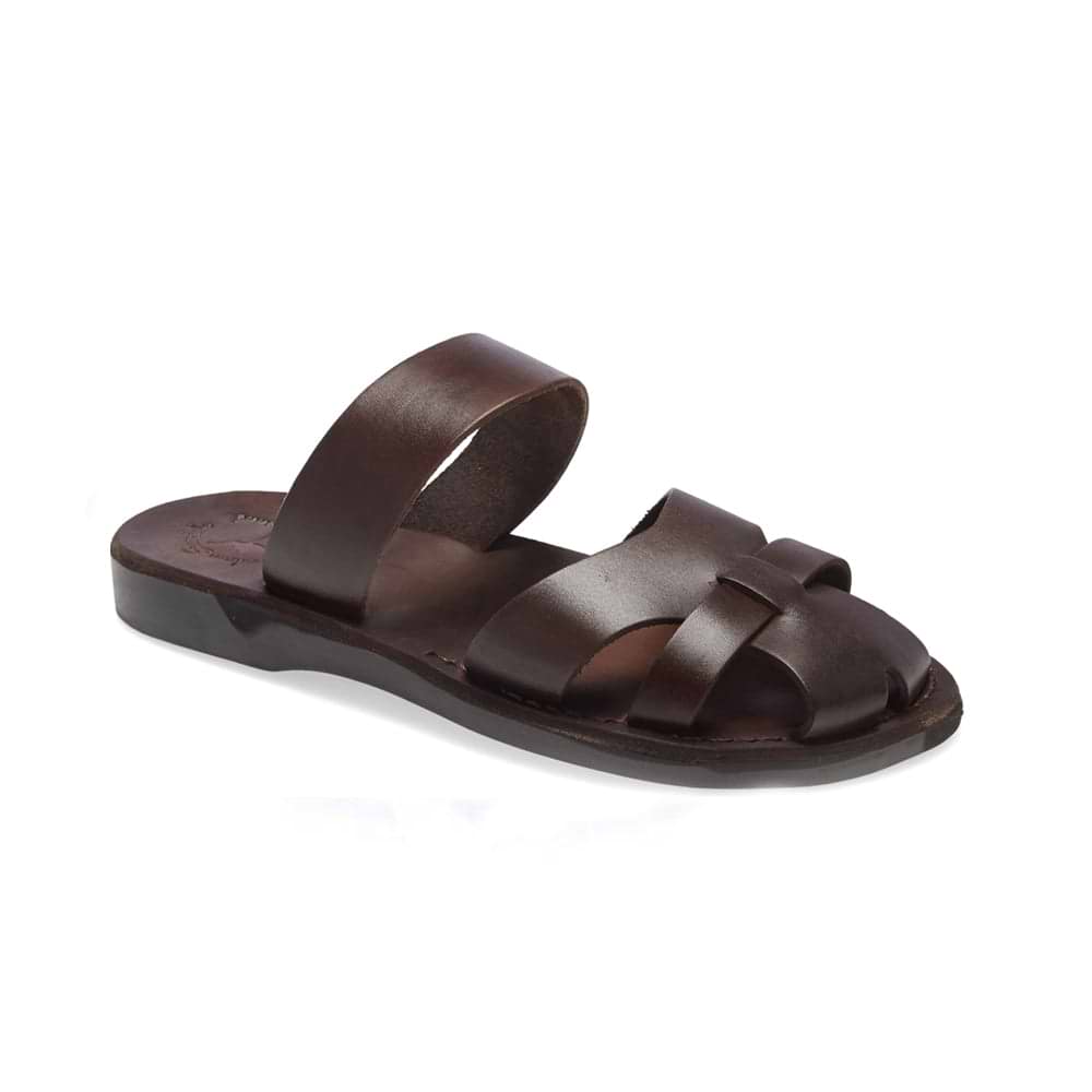 mens closed toe leather dress sandals LVOMU Men's Splice with Adjust Buckle Strap Anti-Slip Breathable Pointed Toe Block Heel Slides Sandals for Business Walking Driving Office Shoes (Black,6) performance rubber Davinci 5675 Men's Italian Leather