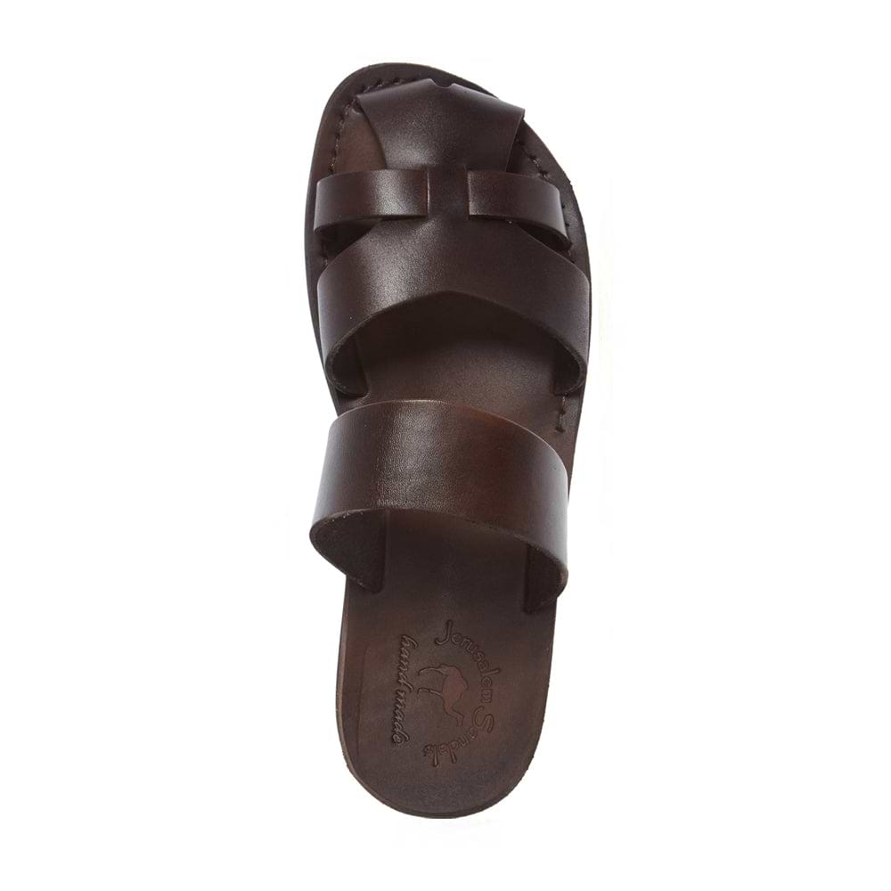 Adino Brown Leather Slides Men's Closed Toe Sandals