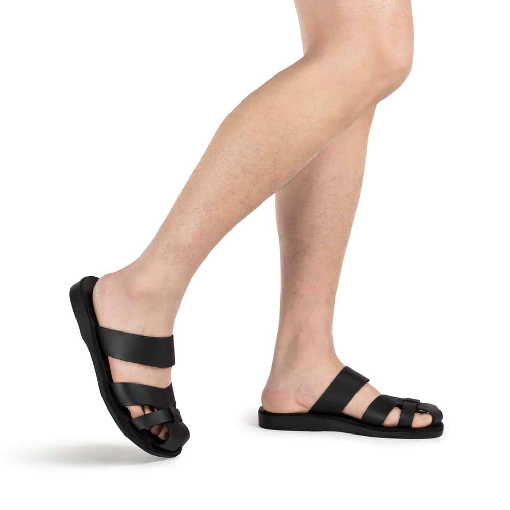 Adino | Black Leather Closed Toe Sandal display picture 1