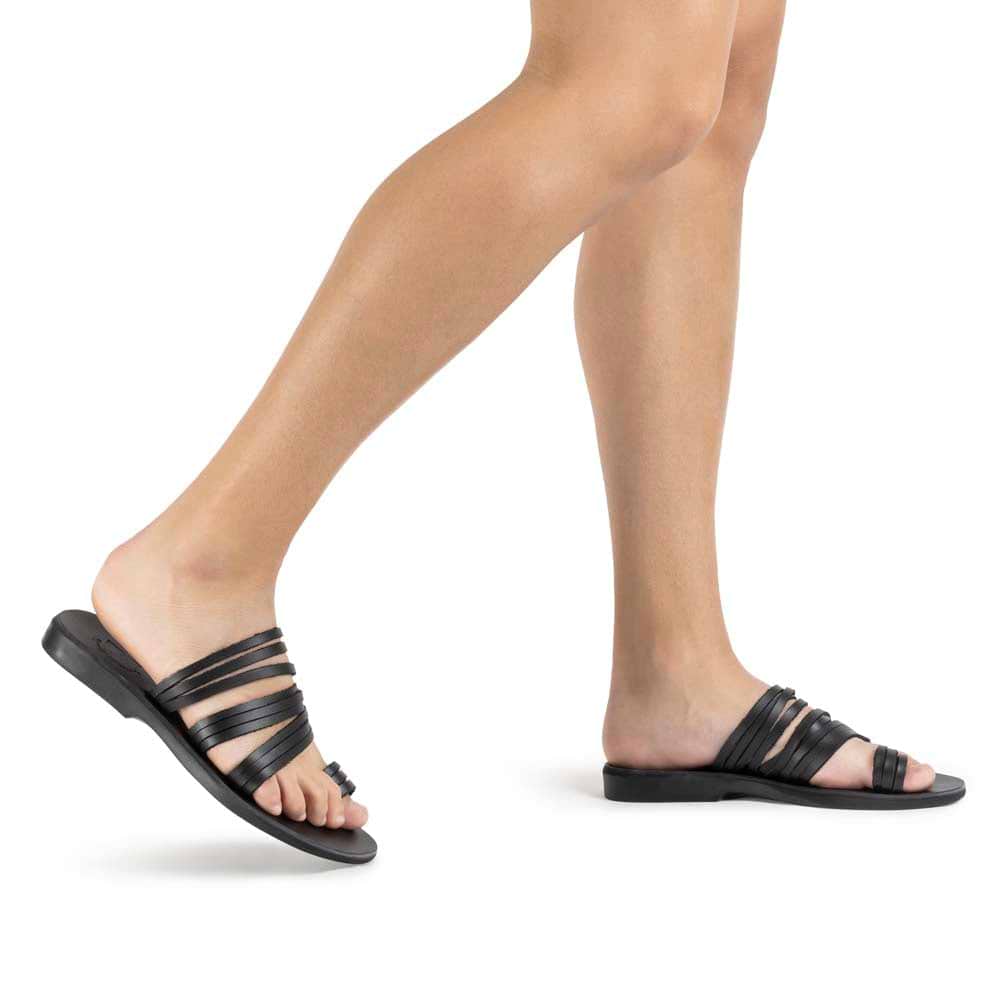 Layla Leather Thin Strap Sandal Black - Main Image