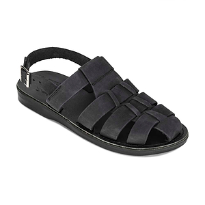 Michael - Closed Toe Leather Fisherman Sandal | Brown Nubuck
