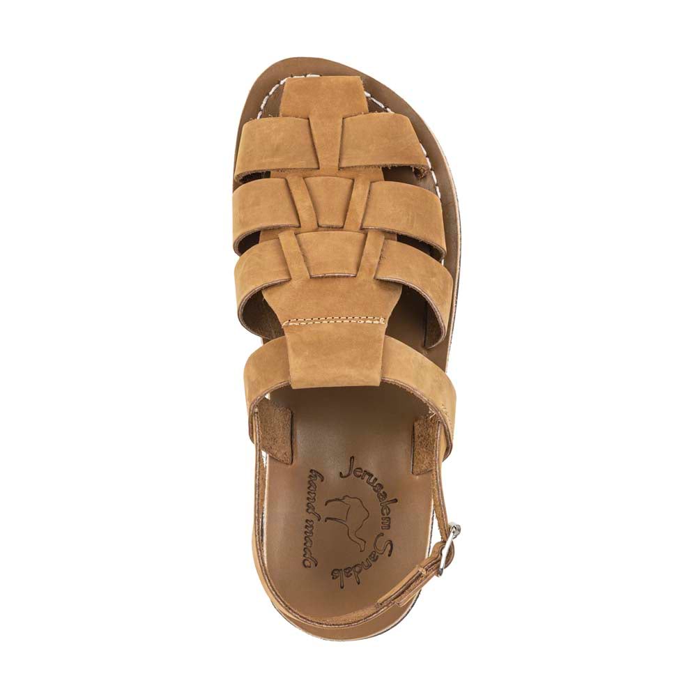 Michael - Closed Toe Leather Fisherman Sandal | Tan Nubuck display picture 3