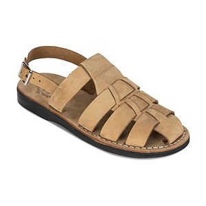 Michael - Closed Toe Leather Fisherman Sandal | Tan Nubuck display picture 3