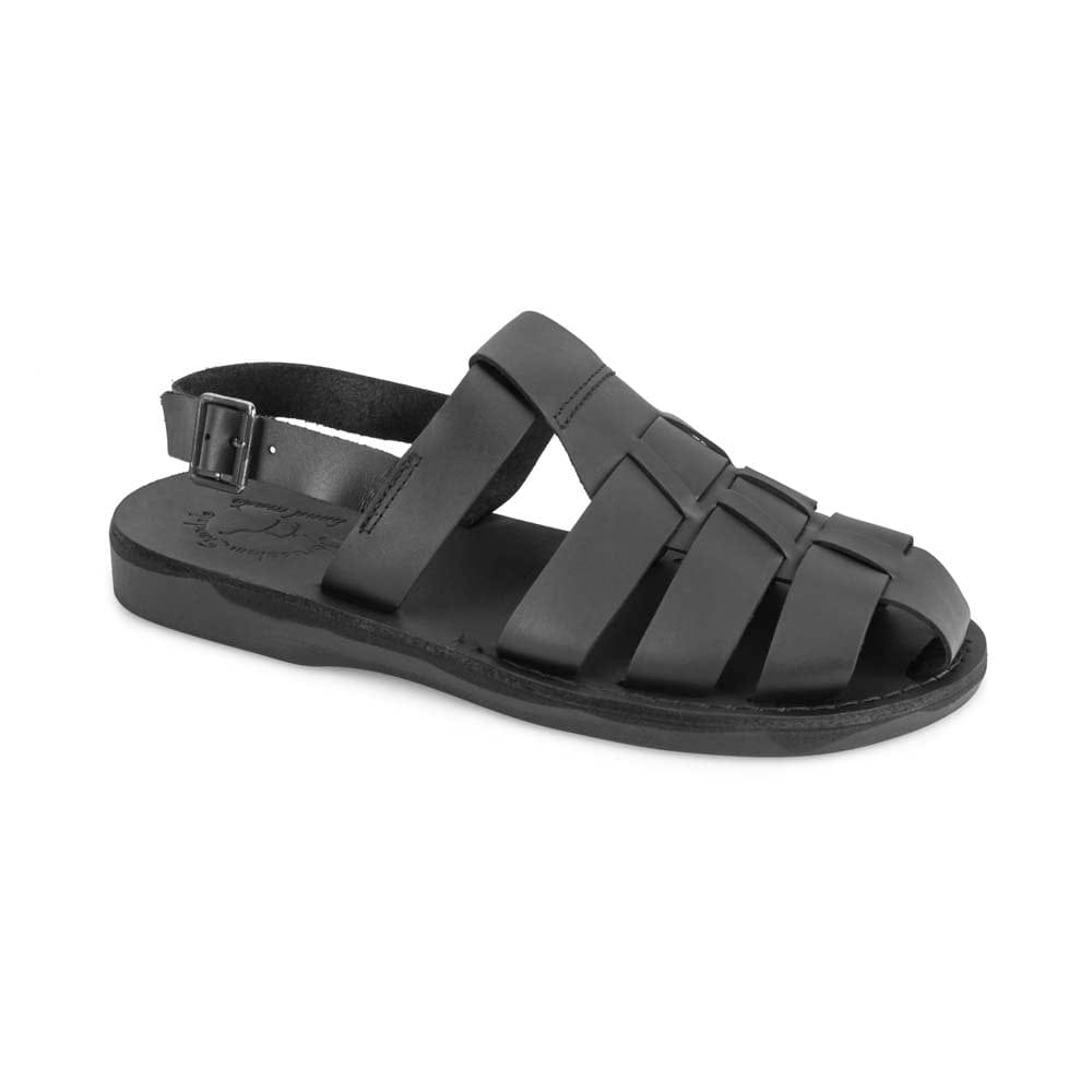 Michael - Closed Toe Leather Fisherman Sandal | Black display picture 1