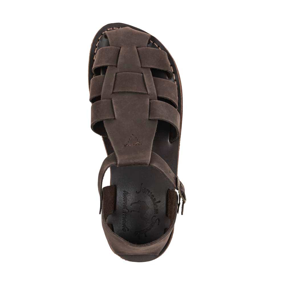 Daniel - Leather Closed Toe Sandal | Brown Nubuck