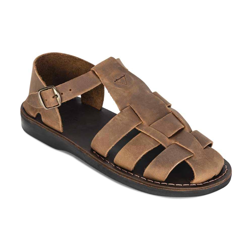 Daniel - Leather Fisherman Sport Sandal | Oiled Brown display picture 1
