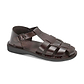 Barak Brown, handmade leather sandals closed toes sandal silhouette. Front View