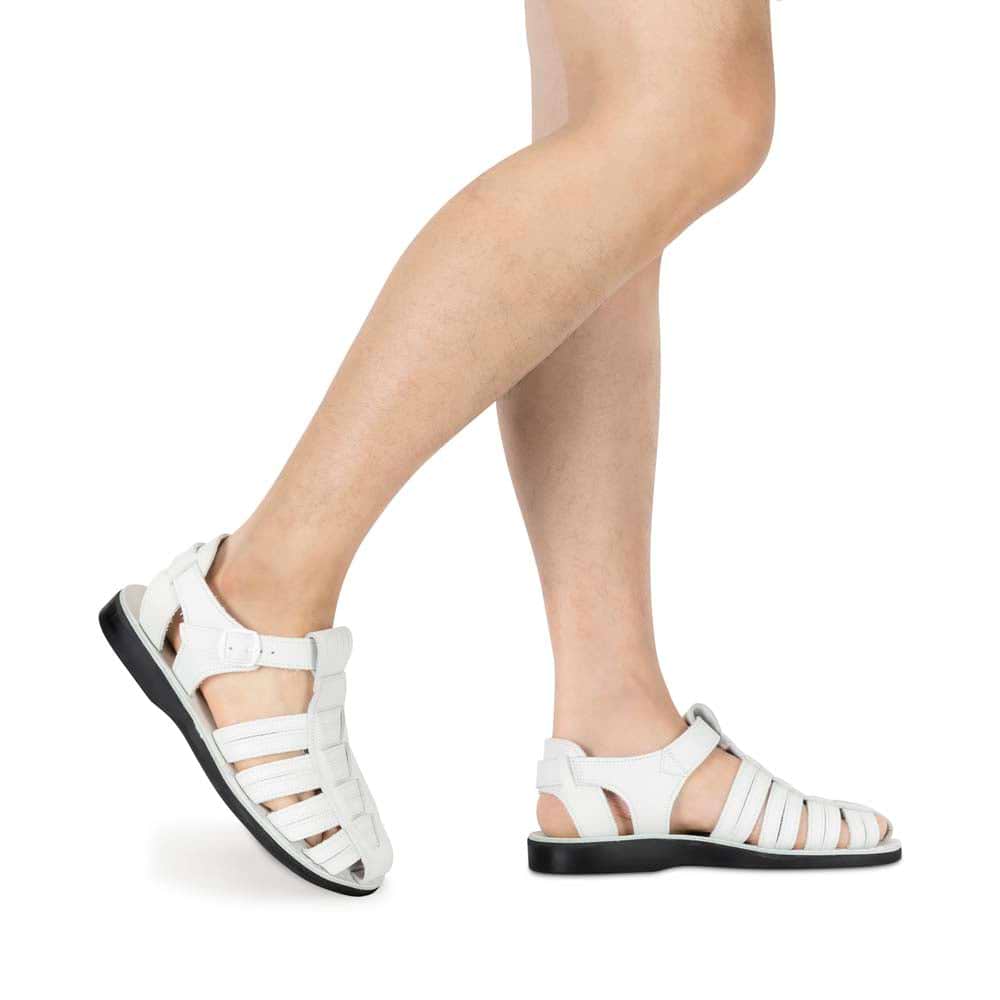 Barak Leather Closed Toe Sandal White - Main Image