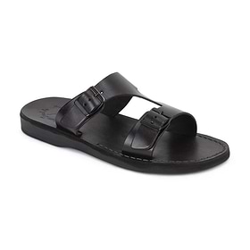 Samson - Men's Brown Leather Double-Buckle Sandal