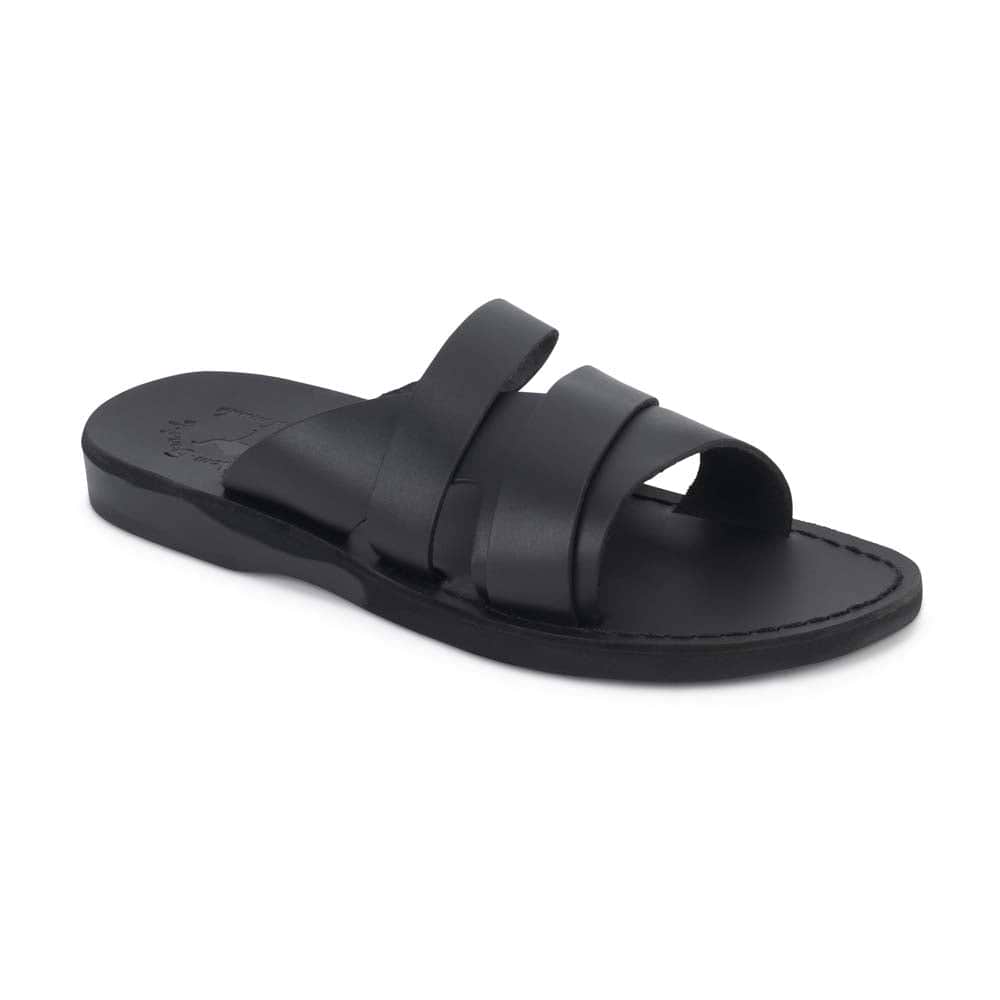 Jerusalem Sandals | Lucas - Leather Open Toe Slide Sandal | Black Jerusalem Sandals | Lucas - Leather Open Toe Slide Sandal | Black
