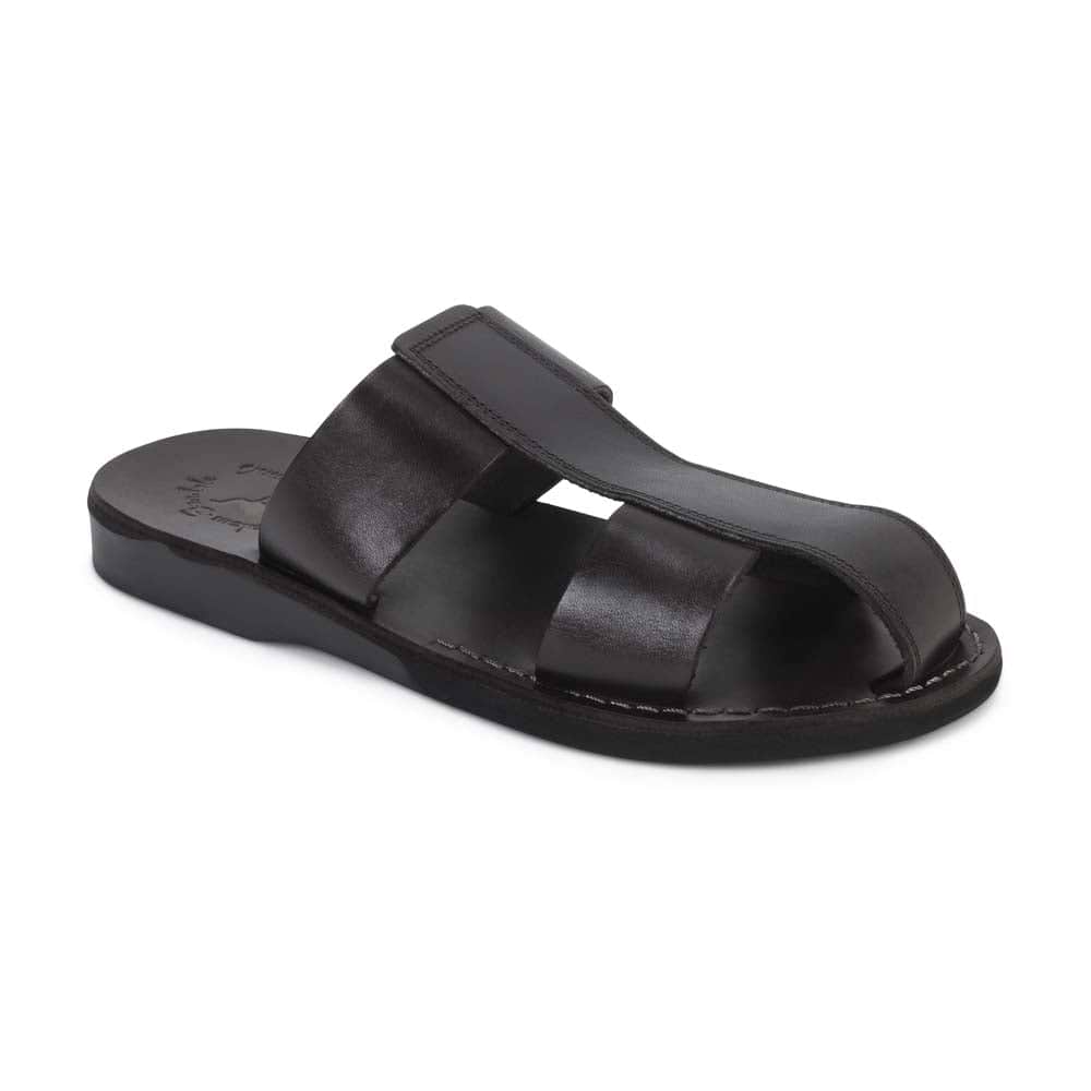 Genesis Brown Leather Slides - Men's Closed Toe Sandals