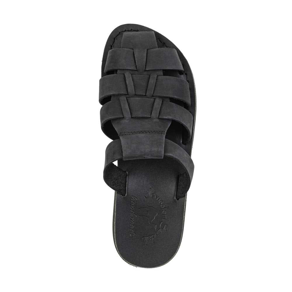 Michael Slide - Closed Toe Leather Sandal | Black Nubuck Michael Slide - Closed Toe Leather Sandal | Black Nubuck