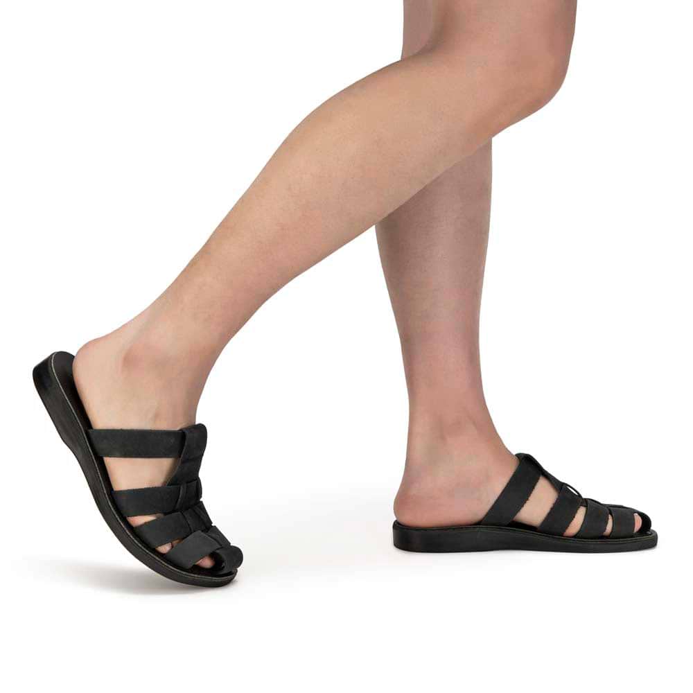 Michael Slide - Closed Toe Leather Sandal | Black Nubuck Michael Slide - Closed Toe Leather Sandal | Black Nubuck