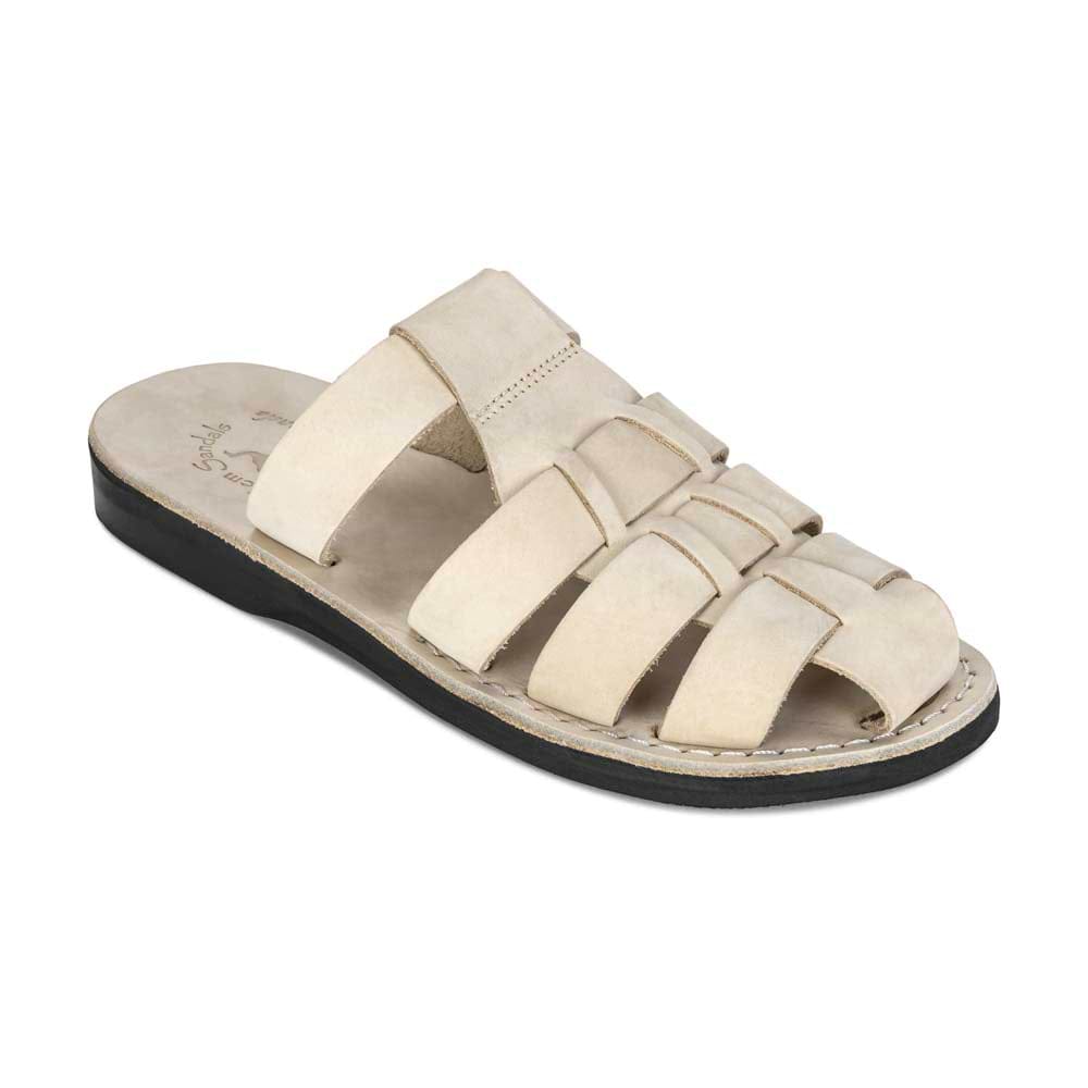 Michael Slide - Leather Pacific Slide Sandal | White Nubuck, Men's, Size: 46
