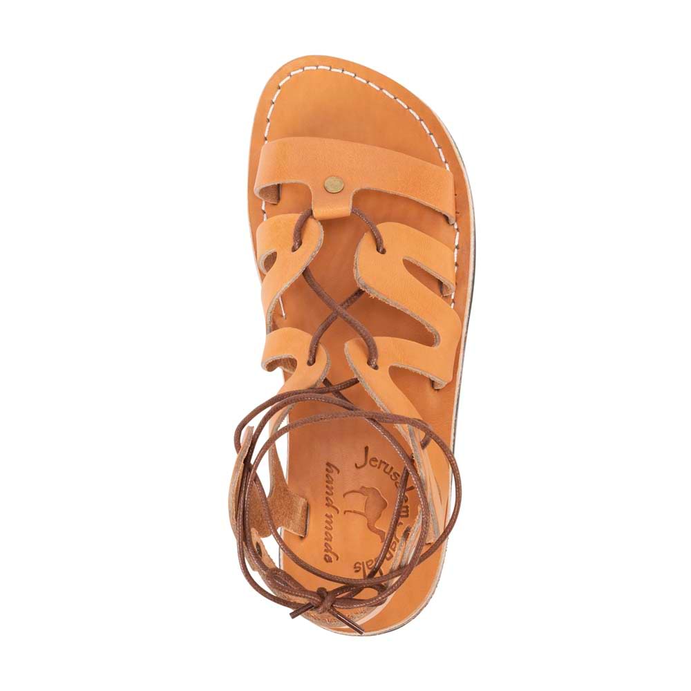 タマ　正規品 Eleventy【42】イタリア製 本革 ディアスキンレザー Emma | Tan Leather Lace Up Sandal