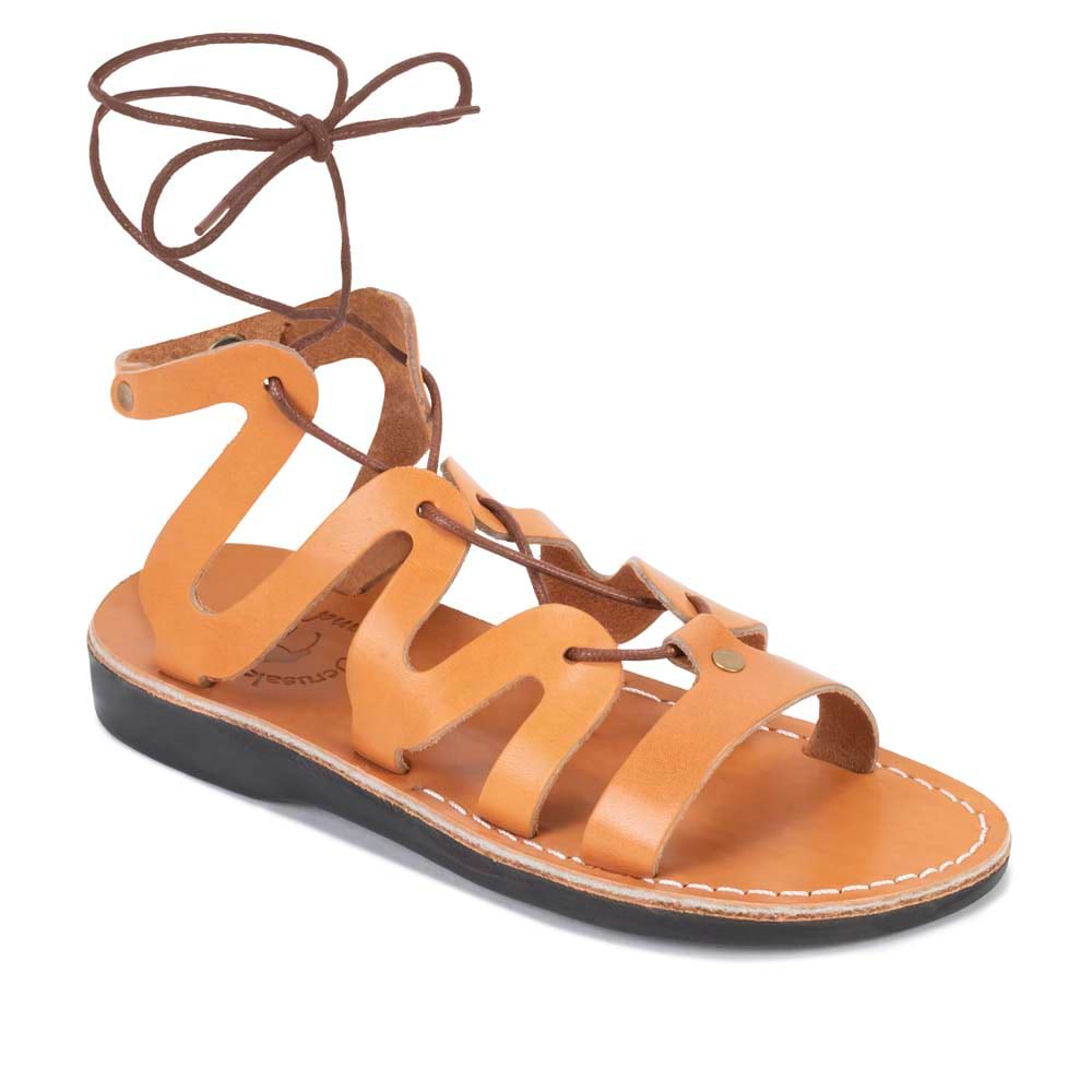 タマ　正規品 Eleventy【42】イタリア製 本革 ディアスキンレザー Emma | Tan Leather Lace Up Sandal