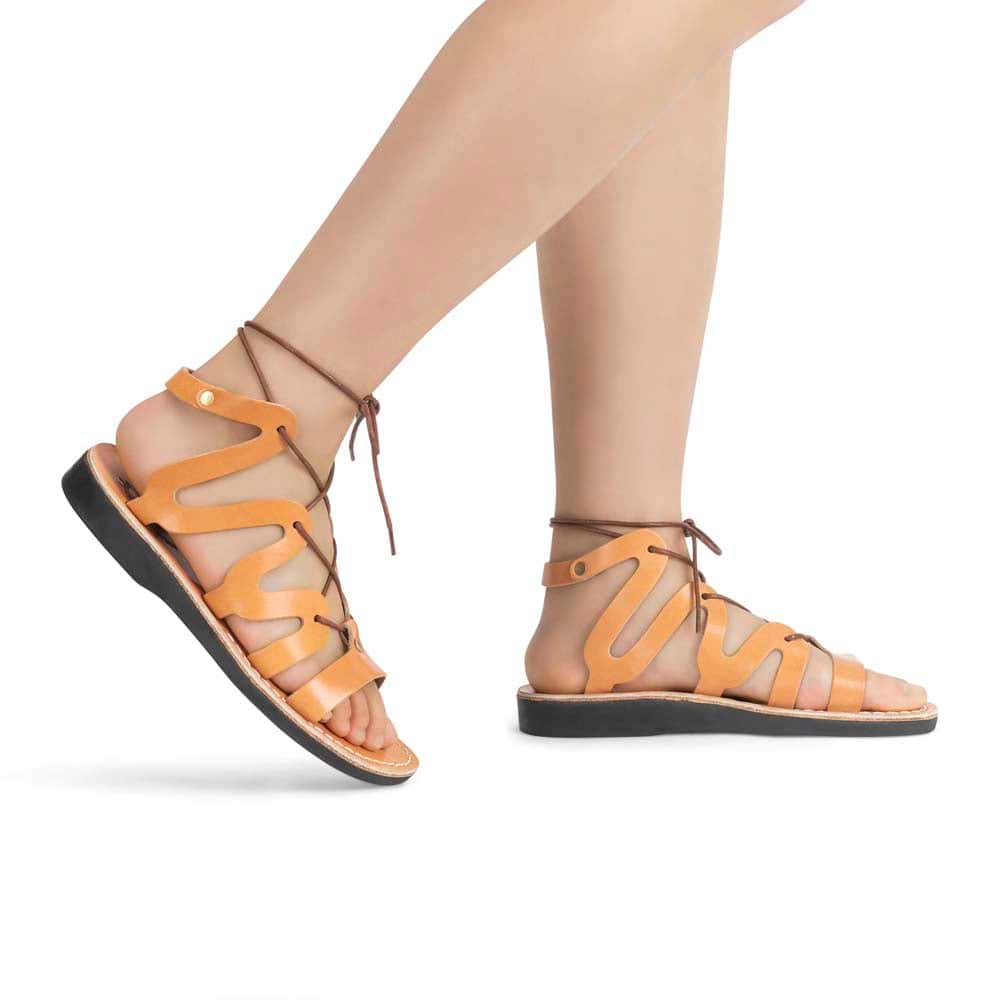 Emma | Tan Leather Lace Up Sandal